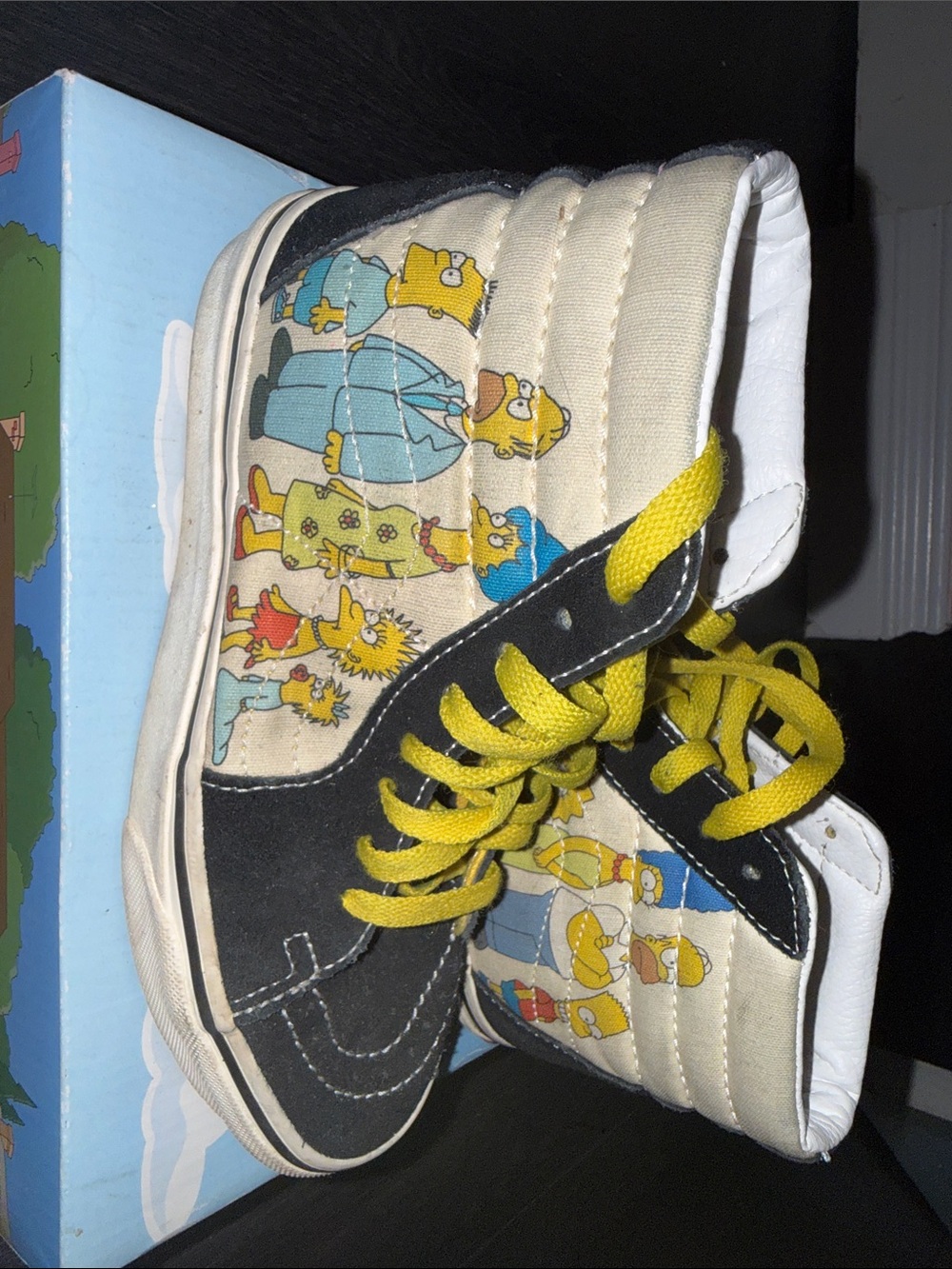 Vans Kids High-Top Sneakers with The Simpsons Print - Yellow/Black